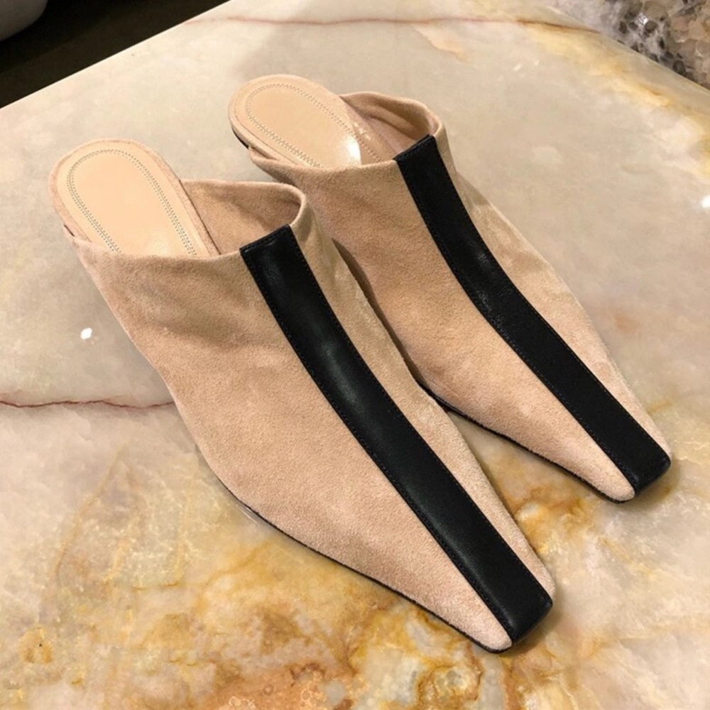 Stripe Flare Mules - Picture 2 of 13